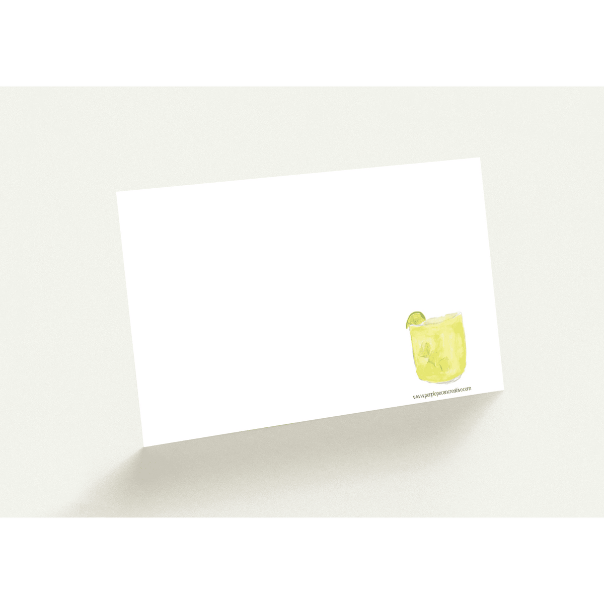 Zesty Margarita Cocktail Watercolor Mini Notecards, Set of 10 – Fun Drink Stationery - Purple Pecan Creative Co.