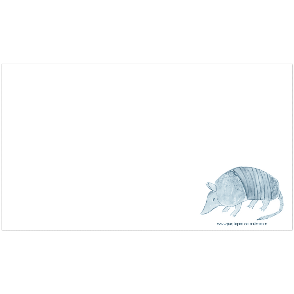 Armadillo Watercolor Mini Notecards, Set of 10 – Texas Wildlife Stationery - Purple Pecan Creative Co.