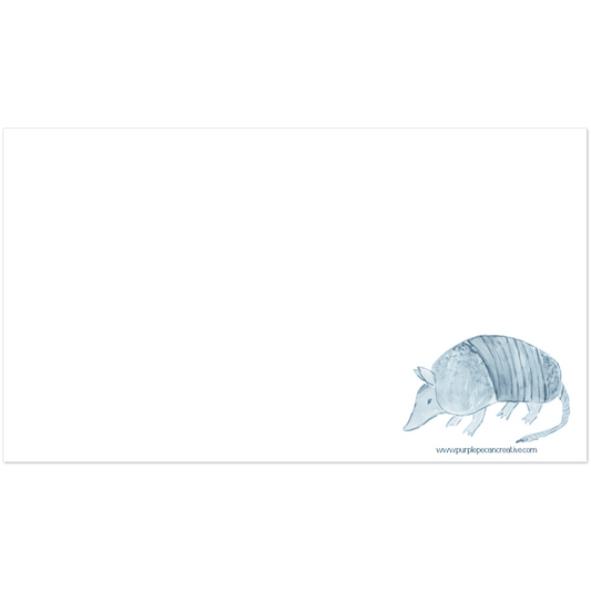 Armadillo Watercolor Mini Notecards, Set of 10 – Texas Wildlife Stationery - Purple Pecan Creative Co.